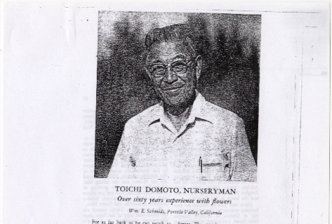 Toichi Domoto Biography- California Horticultural Journal (ddr-densho-329-1223)