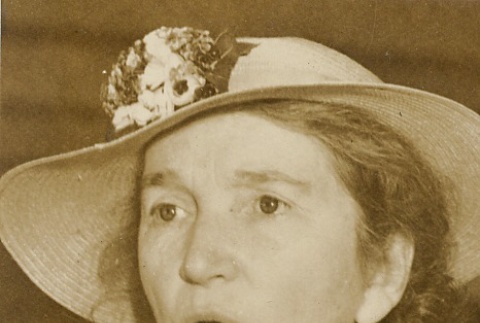 A woman wearing leis (ddr-njpa-1-1852)