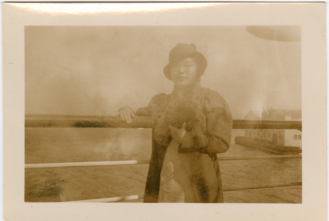 Tomoye (Nozawa) Takahashi on board ship (ddr-densho-426-1566)