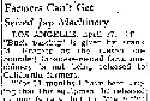 Farmers Can't Get Seized Jap Machinery (April 27, 1943) (ddr-densho-56-908)