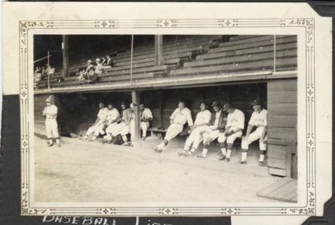 Baseball team in dugout (ddr-densho-326-462)