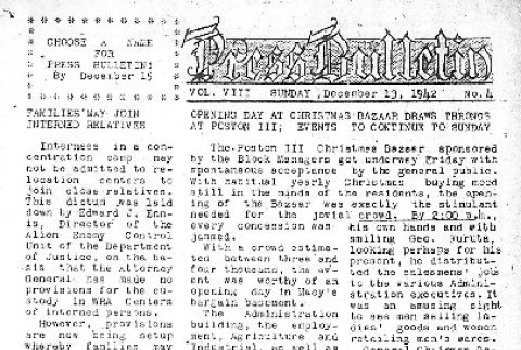 Poston Press Bulletin Vol. VIII No. 4 (December 13, 1942) (ddr-densho-145-180)