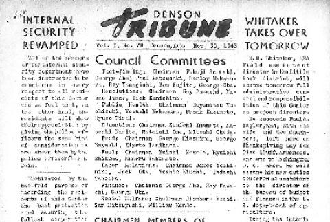 Denson Tribune Vol. I No. 79 (November 30, 1943) (ddr-densho-144-120)