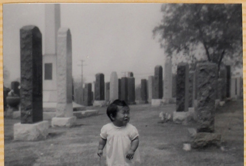 Susan Shiomi in cemetery (ddr-densho-522-227)