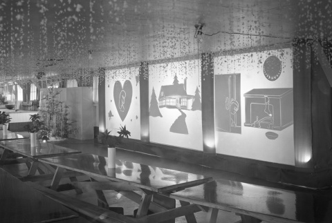 Christmas decorations in a mess hall (ddr-fom-1-53)
