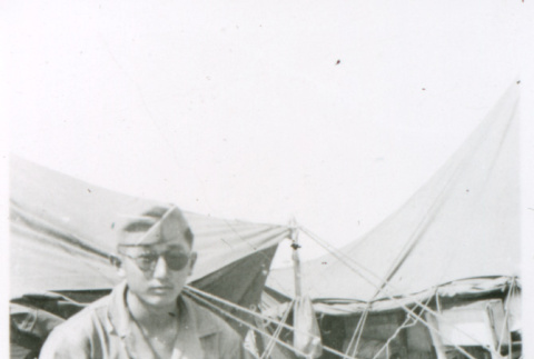 Soldier and puppy (ddr-densho-1007-870)