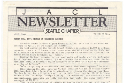 Seattle Chapter, JACL Reporter, Vol. 23, No. 4, April 1986 (ddr-sjacl-1-352)