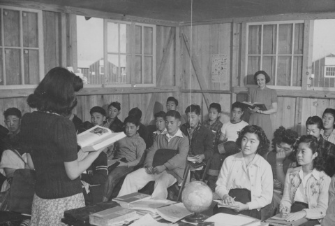 Ninth grade classroom at Rohwer incarceration camp (ddr-csujad-14-21)