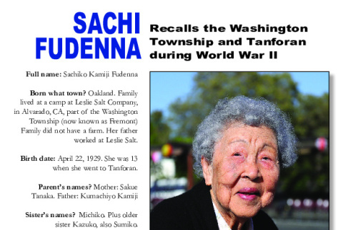 Sachi Fudenna Recalls the Washington Township and Tanforan during World War II (ddr-ajah-6-404)