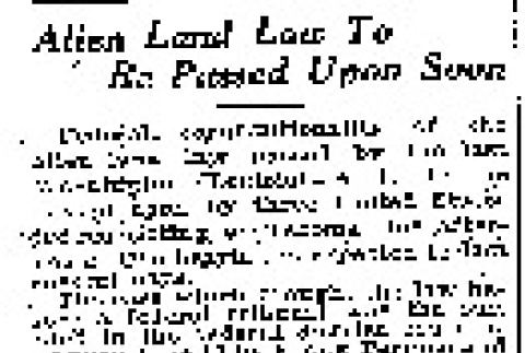 Alien Land Law To Be Passed Upon Soon (June 24, 1921) (ddr-densho-56-364)