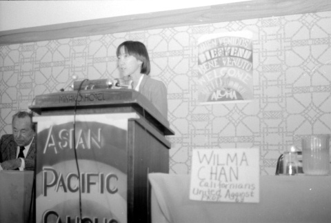 Wilma Chan speaking (ddr-densho-1007-518)