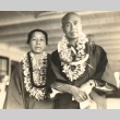 Man and woman wearing leis (ddr-njpa-4-1440)