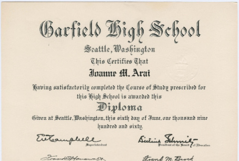 High School diploma and Honor Society certificate (ddr-densho-430-249)