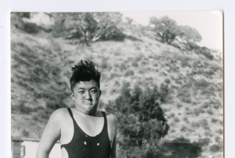 Akira Miyoshi at hot springs (ddr-densho-480-111)
