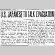 U.S. Japanese to Talk Evacuation (February 19, 1942) (ddr-densho-56-637)