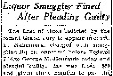 Liquor Smuggler Fined After Pleading Guilty (October 18, 1929) (ddr-densho-56-412)