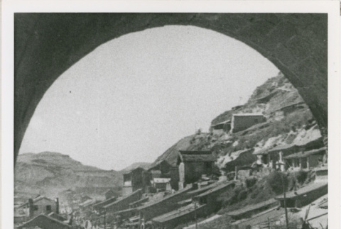 Shot through tunnel into town (ddr-densho-1007-190)