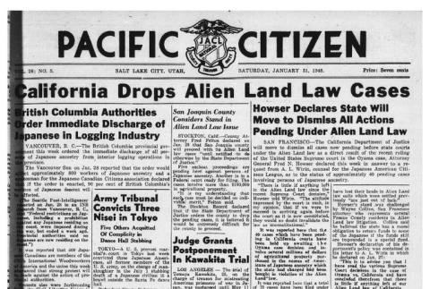 The Pacific Citizen, Vol. 26 No. 5 (January 31, 1948) (ddr-pc-20-5)