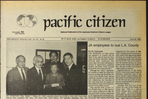 Pacific Citizen, Vol. 100 No. 25 (June 28, 1985) (ddr-pc-57-25)