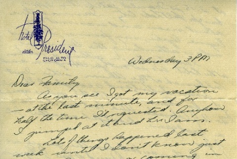 Letter from a camp teacher to her family (ddr-densho-171-61)