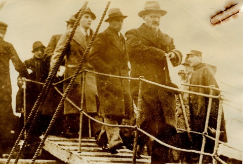 Leon Trotsky and others deboarding a ship (ddr-njpa-1-2037)