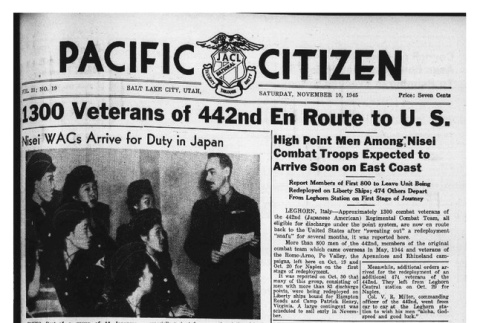 The Pacific Citizen, Vol. 21 No. 19 (November 10, 1945) (ddr-pc-17-45)