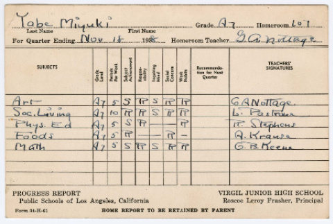 Report Card (ddr-ohs-1-32)