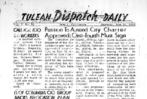 Tulean Dispatch Vol. 5 No. 82 (June 24, 1943) (ddr-densho-65-386)