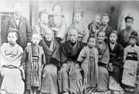 Family portrait of Hashiguchi family taken in Japan (ddr-densho-474-178)