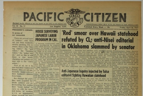 Pacific Citizen, Vol. 44, No. 17 (April 26, 1957) (ddr-pc-29-17)