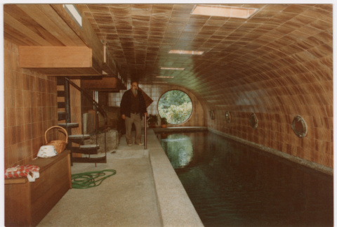 Kaneji at indoor lap pool (ddr-densho-377-2516)