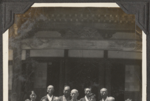 A group in front of a temple in Japan (ddr-densho-432-78)