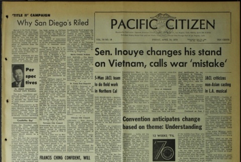 Pacific Citizen, Vol. 70, No. 16 (April 24, 1970) (ddr-pc-42-16)