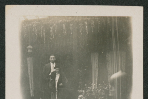 man and woman in garden (ddr-densho-378-801)