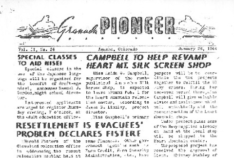 Granada Pioneer Vol. II No. 24 (January 25, 1944) (ddr-densho-147-137)