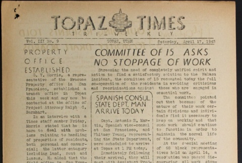Topaz Times Vol. III No. 9 (April 17, 1943) (ddr-densho-142-146)