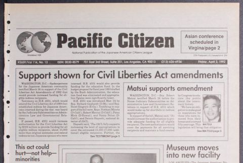 Pacific Citizen, Vol. 114, No. 13 (April 3, 1992) (ddr-pc-64-13)