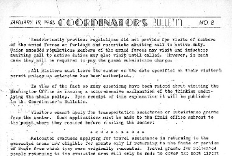 Heart Mountain Coordinator's Bulletin No. 8 (January 19, 1945) (ddr-densho-97-553)