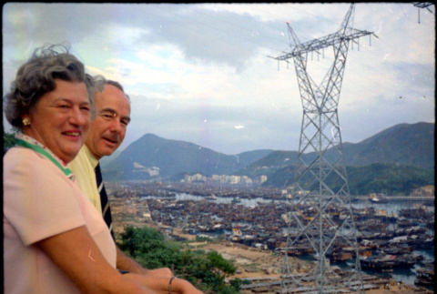 Couple sitting at viewpoint (ddr-densho-426-757)