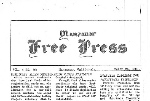 Manzanar Free Press Vol. 6 No. 80 (March 28, 1945) (ddr-densho-125-324)