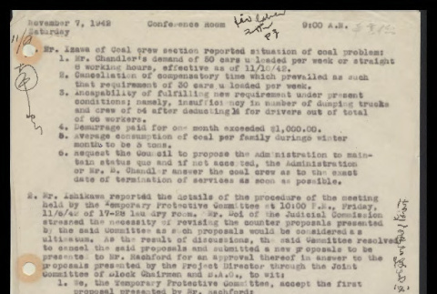 Minutes from the Heart Mountain Block Chairmen meeting, November 7, 1942 (ddr-csujad-55-312)