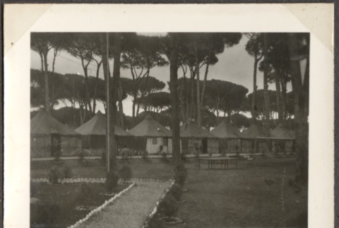 Line of tents with trees (ddr-densho-466-22)