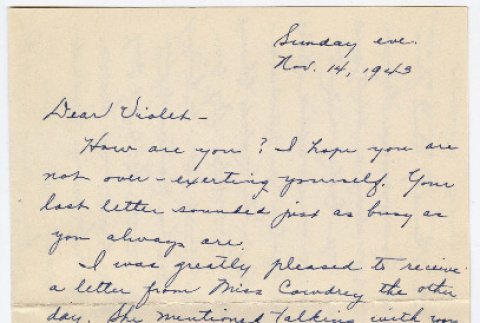 Letter from Amy Morooka to Violet Sell (ddr-densho-457-38)