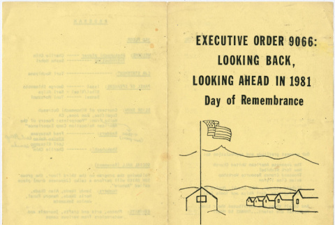 Executive Order 9066: Looking Back, Looking Ahead in 1981 Day of Remembrance program (ddr-densho-352-318)