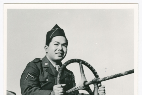 Serviceperson at wheel (ddr-densho-1007-171)