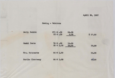 Set of receipts (ddr-densho-424-428)
