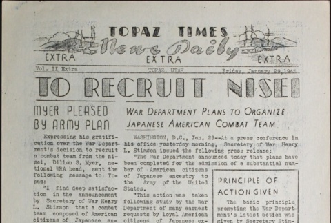 Topaz Times Vol. II Extra (January 29, 1943) (ddr-densho-142-85)
