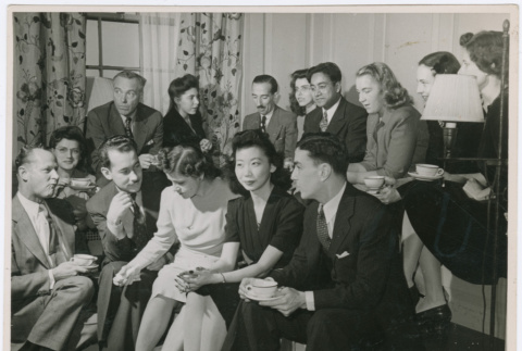Mary Teruko Okada with friends at the International House (ddr-densho-367-25)