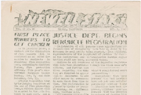 The Newell Star, Vol. II, No. 40 (October 5, 1945) (ddr-densho-284-88)