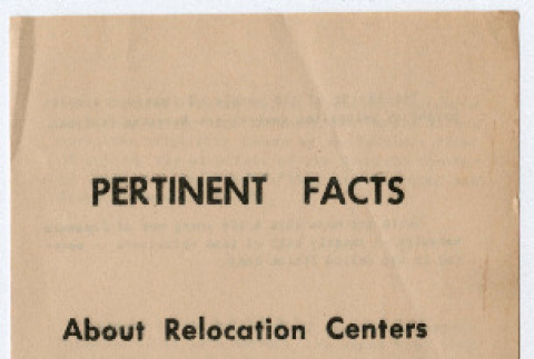 Pertinent Facts About Relocation Centers and Japanese-Americans (ddr-densho-356-1013)